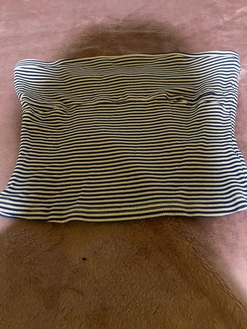 Striped Tube Top in Navy and White